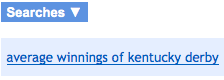 Search for average winnings of Kentucky Derby