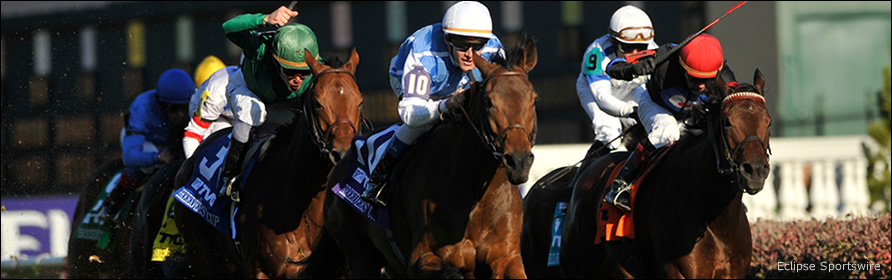 Goldikova winning her third Breeders' Cup Mile at Churchill Downs